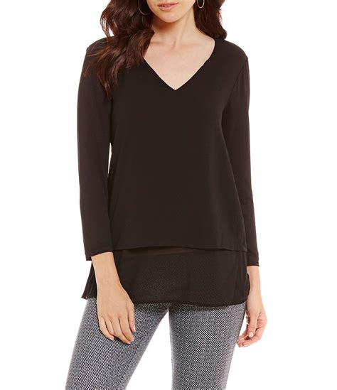 michael kors v neck 3 4 sleeve back zipper|michael kors knitted tops.